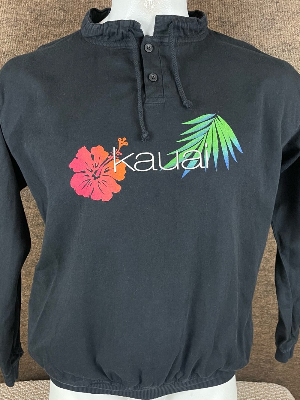 Crazy Shirt Sweatshirt Small Oversized Henley Hawaii Original Aloha USA Made Ws